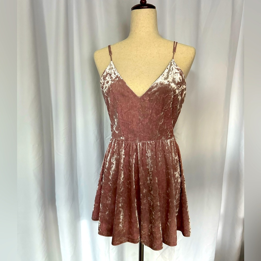 Blush pink velvet romper